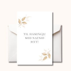Gjafakort með umslagi | Til hamingju með nafnið þitt!